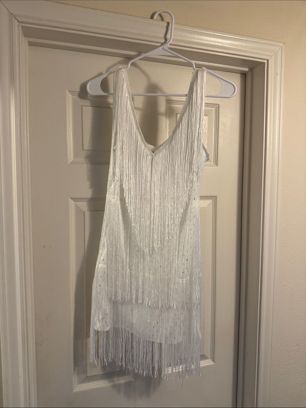 White Fringe Mini Dress - Women's Party Dress